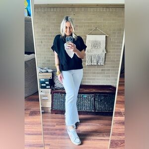 Maeve Black Knit Sweater Vest with White Heart